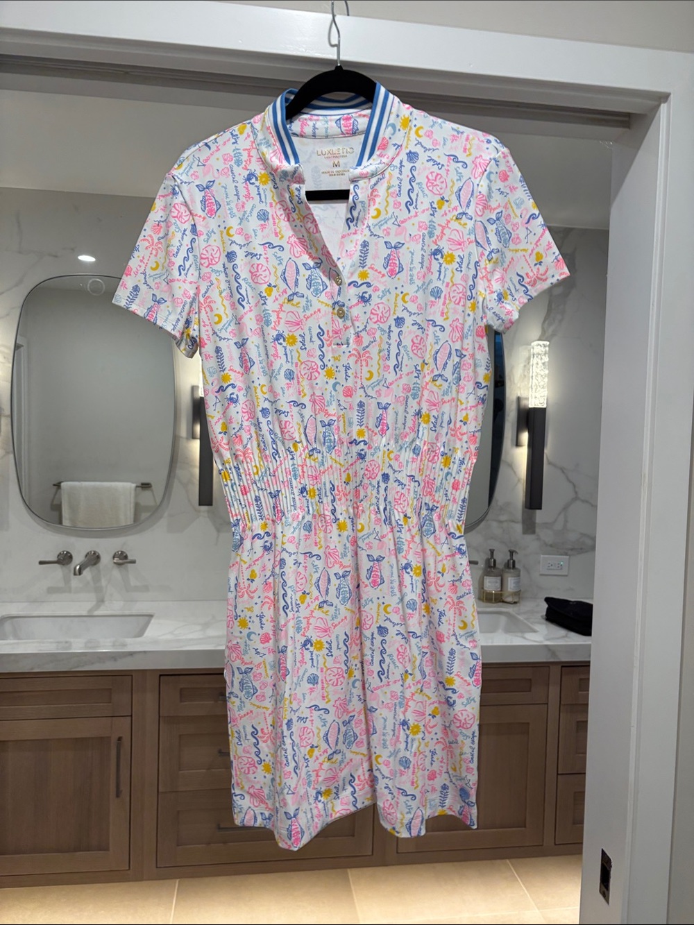 Lilly Pulitzer White Pink Blue Yellow Printed Short Sleeve Mini Dress